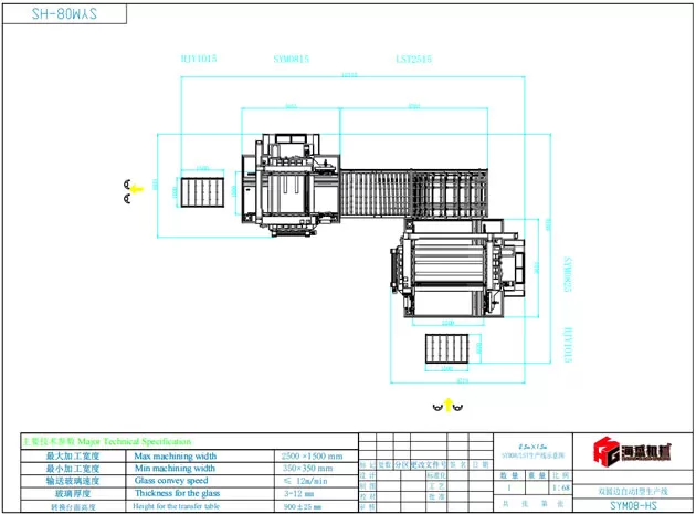 خط زجاجي مستقيم خط حافة مزدوج دائري SYM (نوع L)