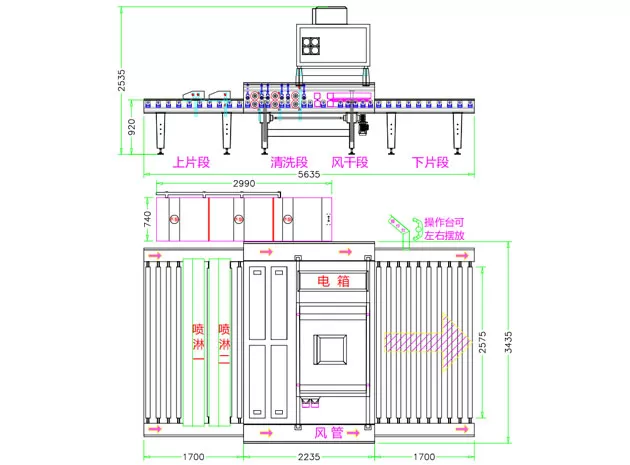 ماكينة غسيل الزجاج من السلسلة ،