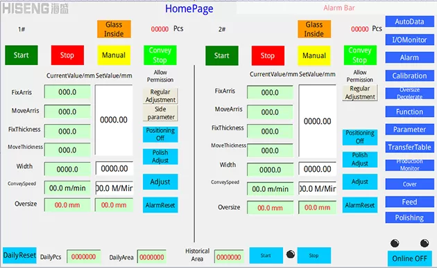 آلة تحفيز مزدوجة خط مستقيم نظام معالجة الزجاج الذكي